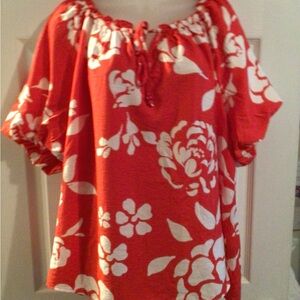 Mlle Gabrielle Red Floral Blouse